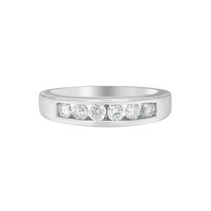 14K White Gold 3/4ct. TDW Diamond Channel Band Ring (H-I, I1-I2)